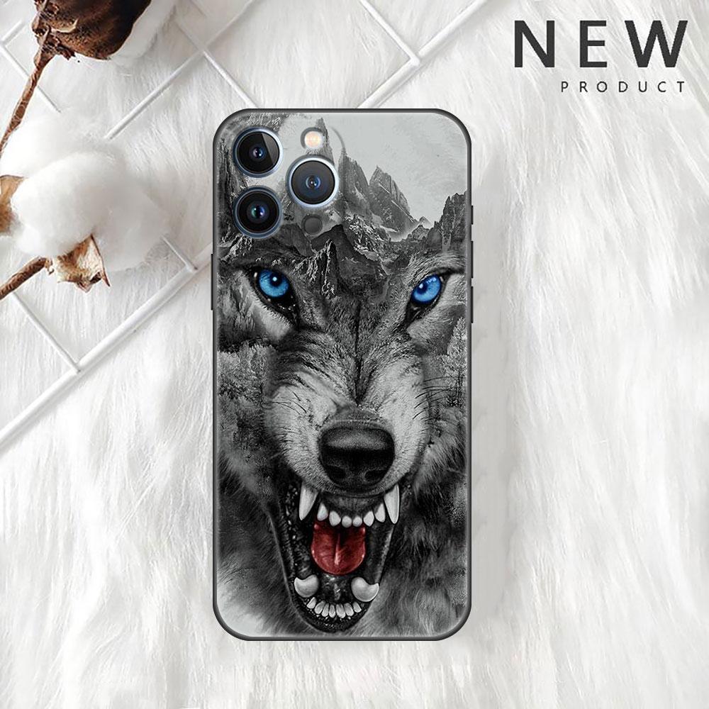Wolf Tier Cool Tiger Hülle Für Apple iPhone 11 13 14 12 Pro Max 7 8 XR X 6 5 5S SE 2022 13ProMax Schwarzes Silikon Handy Hülle