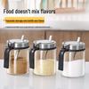 Stainless Steel Lid Glass Seasoning Jars Set