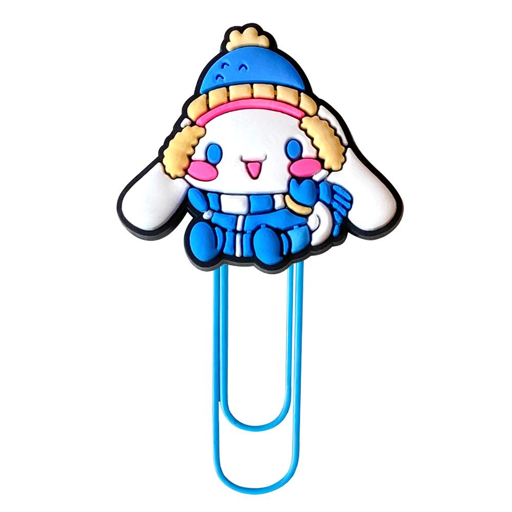 Large Cinnamon Dog Paperclip Bookmark - Cute U-shaped PVC Design