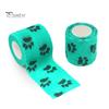 10Pcs Paw Print Pet Wrap Self-adhesive Non-Woven Fabric Tape Stretchy Comfortable Cat Wounds First Aid