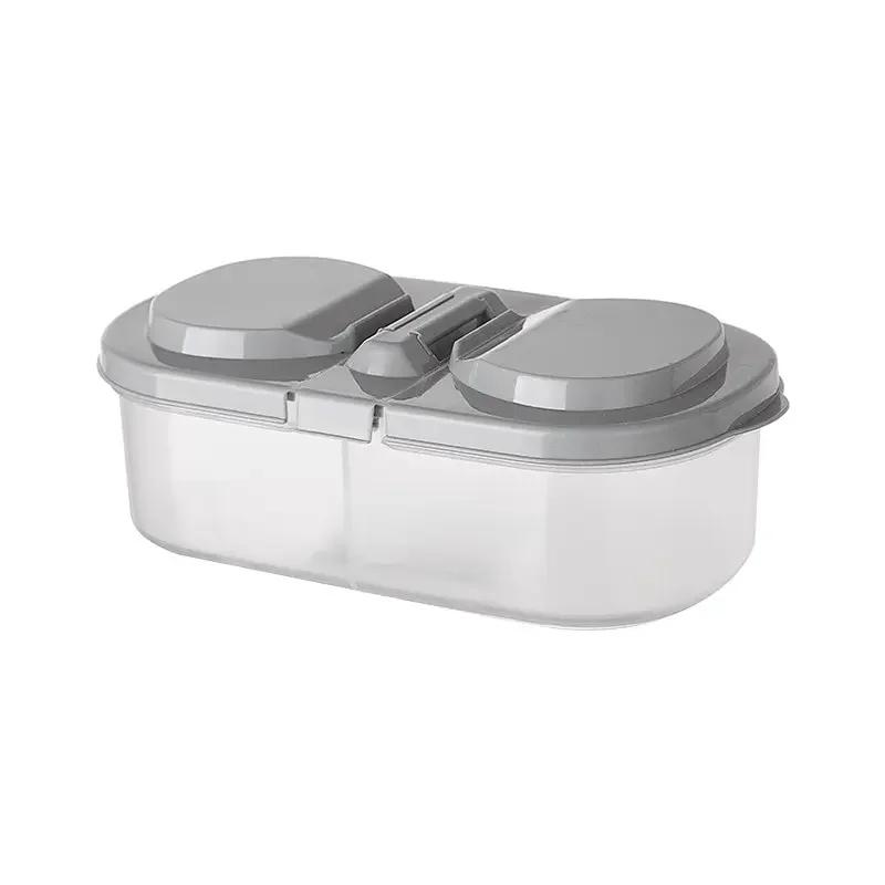 Double-Compartment Sealing Jar with Lid – Multi-Functional Plastic Storage Container for Dried Fruits & Kitchen Use
