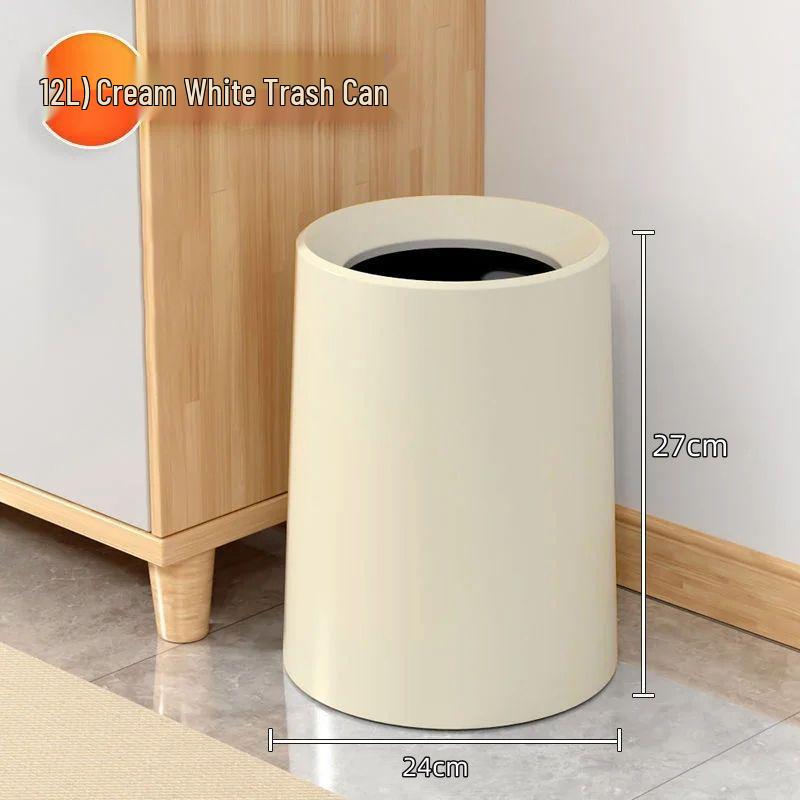 Elegant Lidless Trash Can with Pressure Ring for Home Use - Free Shipping