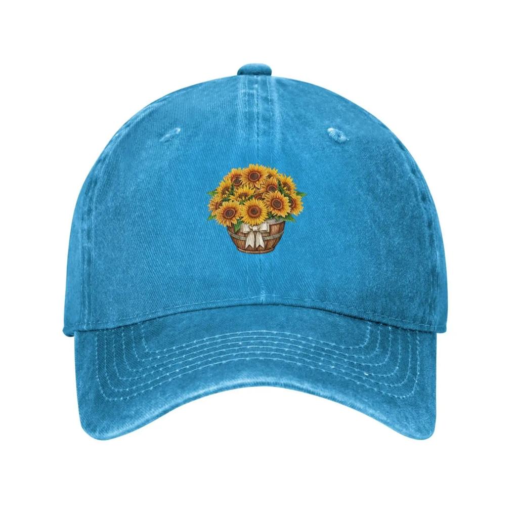 Watercolor Sunflower Baseball Cap for Men Women Vintage Trucker Hat Golf Hats Dad Caps