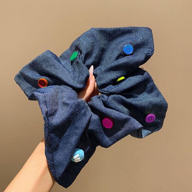 

1 шт. Ковбойская тканевая повязка на голову в виде толстой кишки, маленький свежий мультяшный аксессуар для волос с пуговицей, высокоэластичная повязка на голову в виде толстой кишки