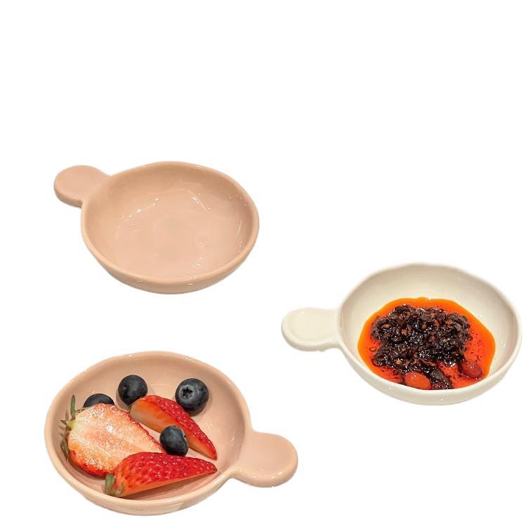 Ceramic Cream-Style Dipping Dish for Seasonings and Sauces