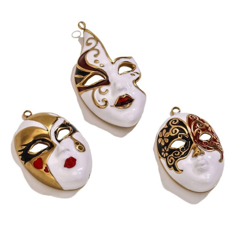 Cultural Inspired Peking Operas Mask Charm Alloy Pendant Elegant Jewelry Gift For Women Men