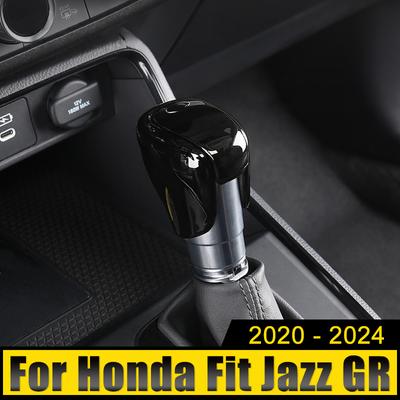 ABS Pokrowiec na Gałkę Zmiany Biegów Samochodowych Nakładka Wykończeniowa do Automatycznej Skrzyni Biegów Etui Nakładka Dla Honda Fit Jazz GR 2020 2021 2022 2023 2024