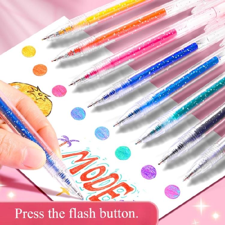 Glitters Gel Pen Multiple Color Glitters Pen for Making Card Colored Gel Marker for Coloring Journaling Drawing Craft