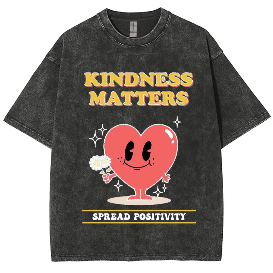 Pink Cartoon Love Print Women's T-Shirt Washed Oversized Loose Half Sleeve Niche Design Cute Top Y2k