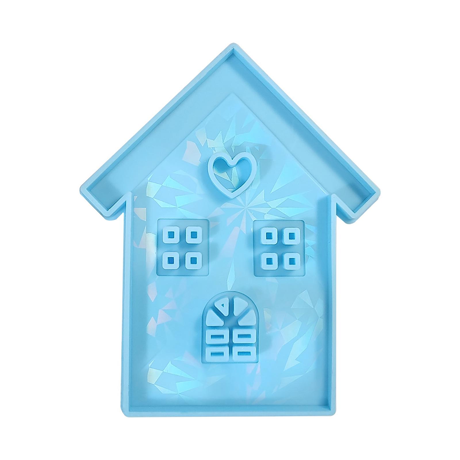 

Красивая форма для рукоделия в форме дома, привлекательная форма для дома, украшения для рукоделия, силиконовая форма, орнамент, форма для рукоделия, смола синий