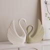 Elegant Cream Swan Ornament for Living Room TV & Wine Cabinet - Perfect Housewarming or Wedding Gift