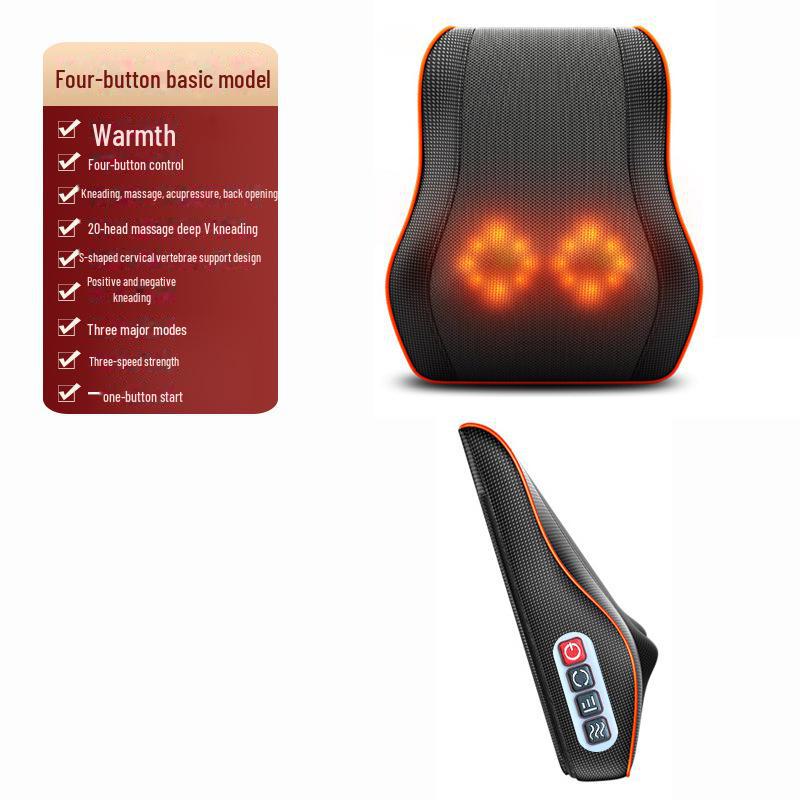 "Multifunctional Neck, Shoulder & Lumbar Massager - Electric Pillow for Car & Home"