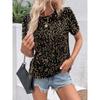 Top da Donna Rosa con Paillettes a Manica Corta Girocollo Casual da Festa Vestibilità Larga Camicetta Maglietta