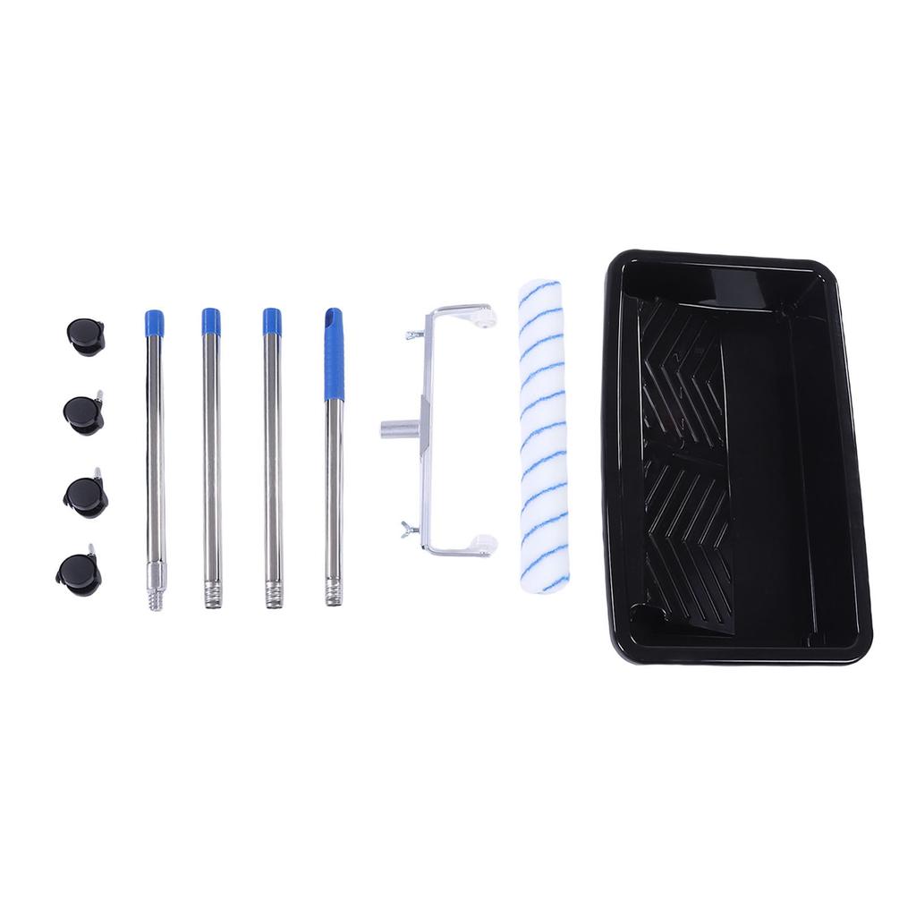 18 Inch Paint Roller Kit Paint Roller Brush with Paint Tray Roller Cover Extension Pole for DIY Interior Walls Rooms