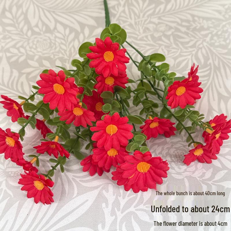 Einzelstiel Seiden-Gänseblümchen-Rosenstrauß für pastorale Dekoration