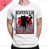 Vtipné Catzilla Japonsko Kočka Kotě Milovník Pánské Tričko Pánské Ležérní Trička Léto Hombre Nadměrné Tričko Harajuku Tričko Pánské Oblečení