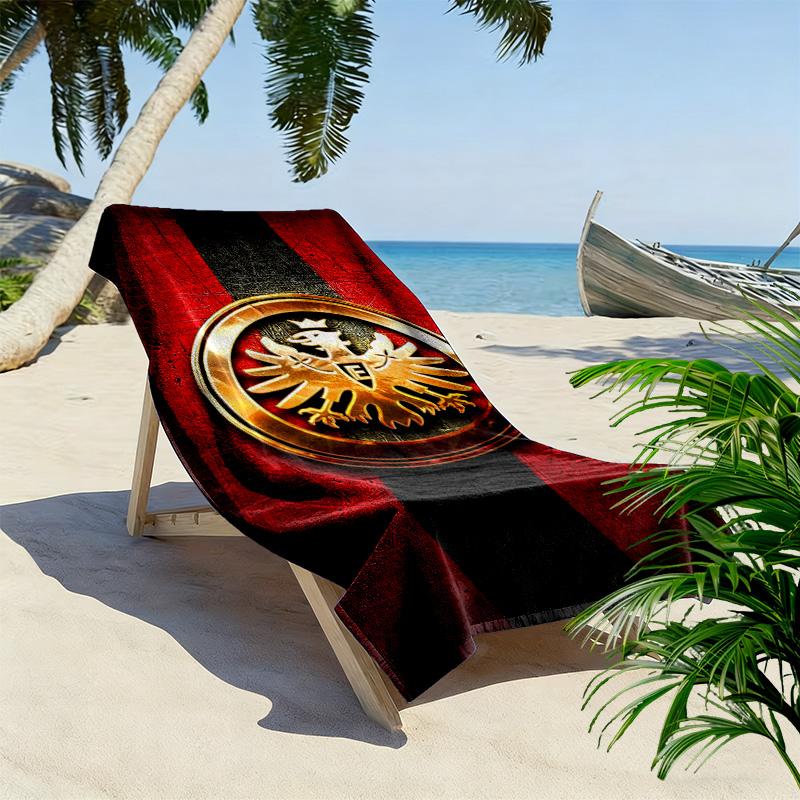Asciugamano da Spiaggia Stampato Eintracht Frankfurt, Asciugamano Grande Morbido Asciugatura Rapida per Spiaggia Campeggio Nuoto