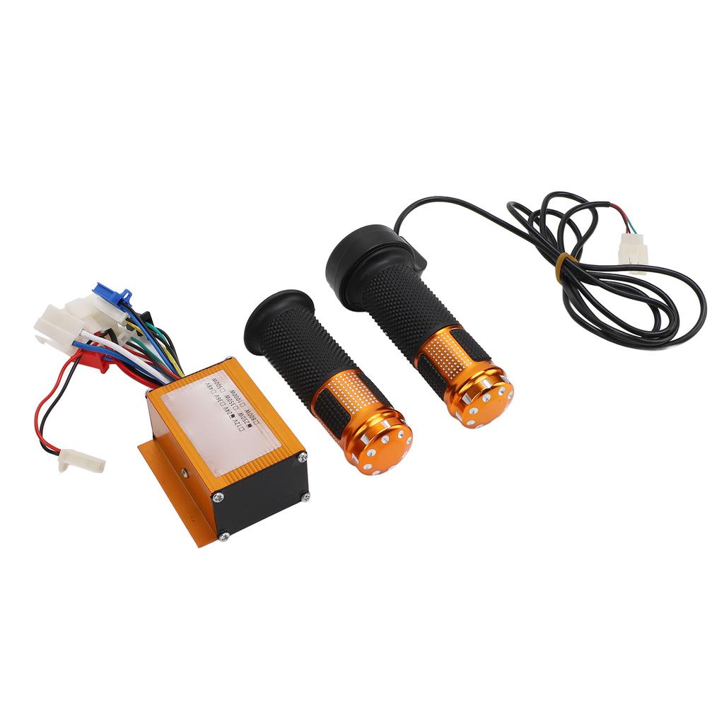 24V 250W Electric Bike Brushed Controller Aluminum Alloy Motor Speed Controller with Throttle Grips for Electric