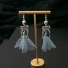 Unique Costume Earrings 1 Pair Halloween Earrings, Spooky Gothic Skeleton Dangle Cool Punk Drop Skull Articulated Jewelry for Women Humanoid Pendant