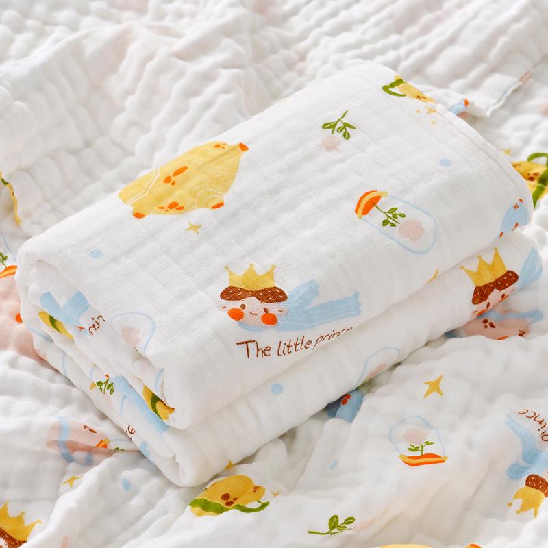 Pure Cotton Four-Layer Gauze Baby Bath Towel and Swaddle Blanket for Newborns