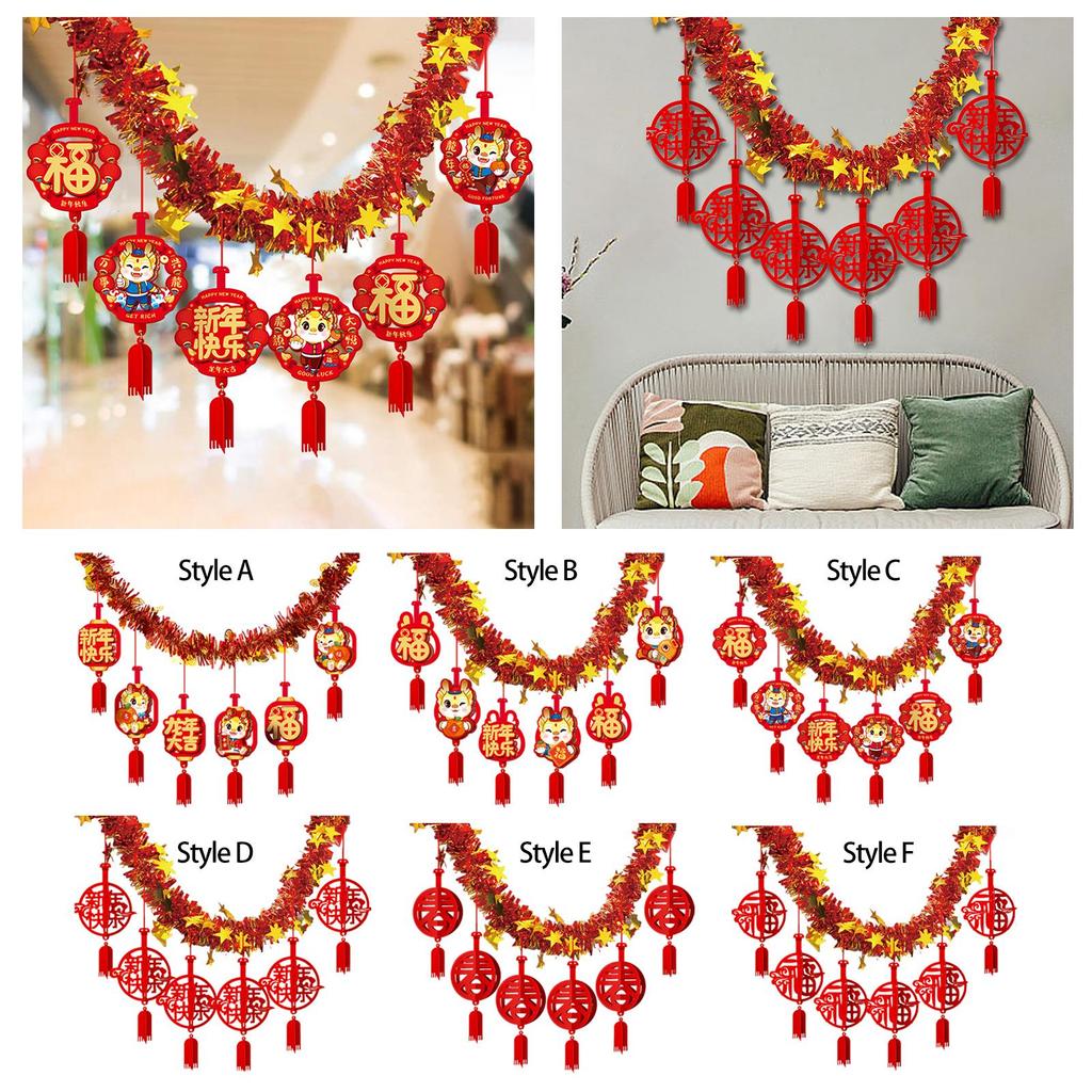 2025 Chinese New Year Banner Garland Decoration DIY Door Spring Festival Banner for Home Office Party Bedroom Indoor Outdoor