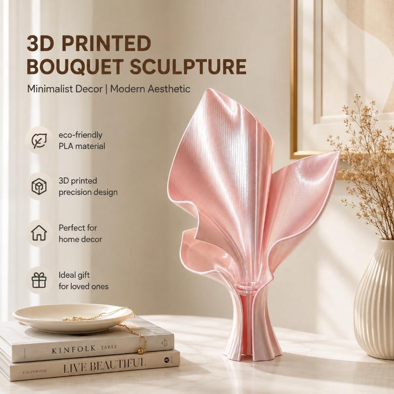3D Printed Minimalist Nordic Flower Vase Irregular Creative Desktop Ornament for Office Desk Home Living Room Decor
