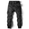 Men's European & American Cargo Jogger Pants - Autumn/Winter, Drawstring Elastic Waist, Casual Style