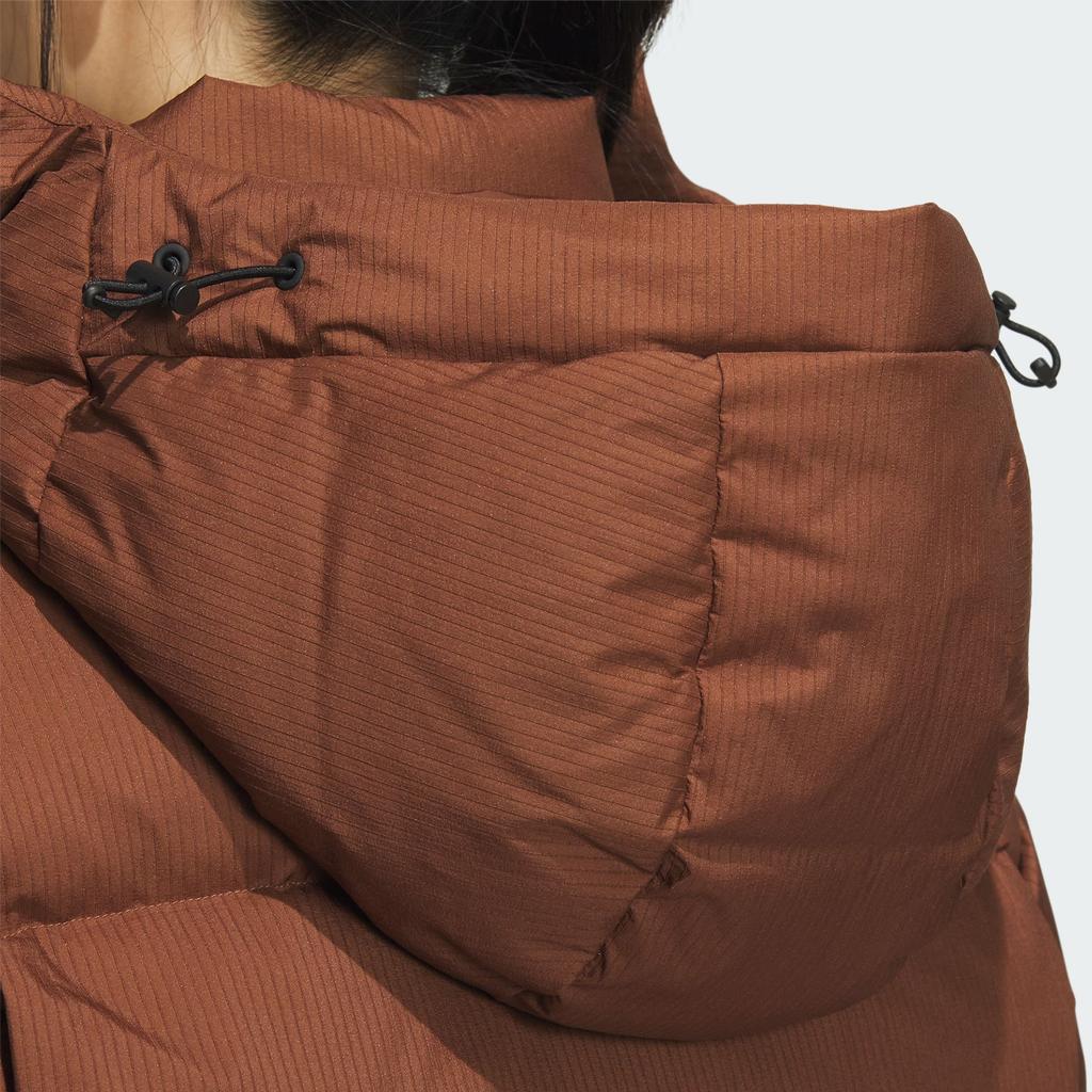 Adidas Essential Solid Color Sport Casual Down Jacket With Removable Hood Women Outerwear Brown IW0773
