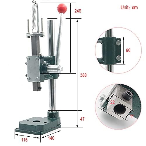 Heavy-Duty Manual Pressure Punching Machine for Leather Presses and Leather Processing (Leather Press + Drill Chuck + PP Board + 4.5cm Steel Press Pla