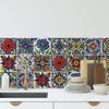 12Pcs Mandala Pattern Backsplash Tile Stickers Multicolor Design PVC Peel and Stick Tile Self-Adhesive Classic Style