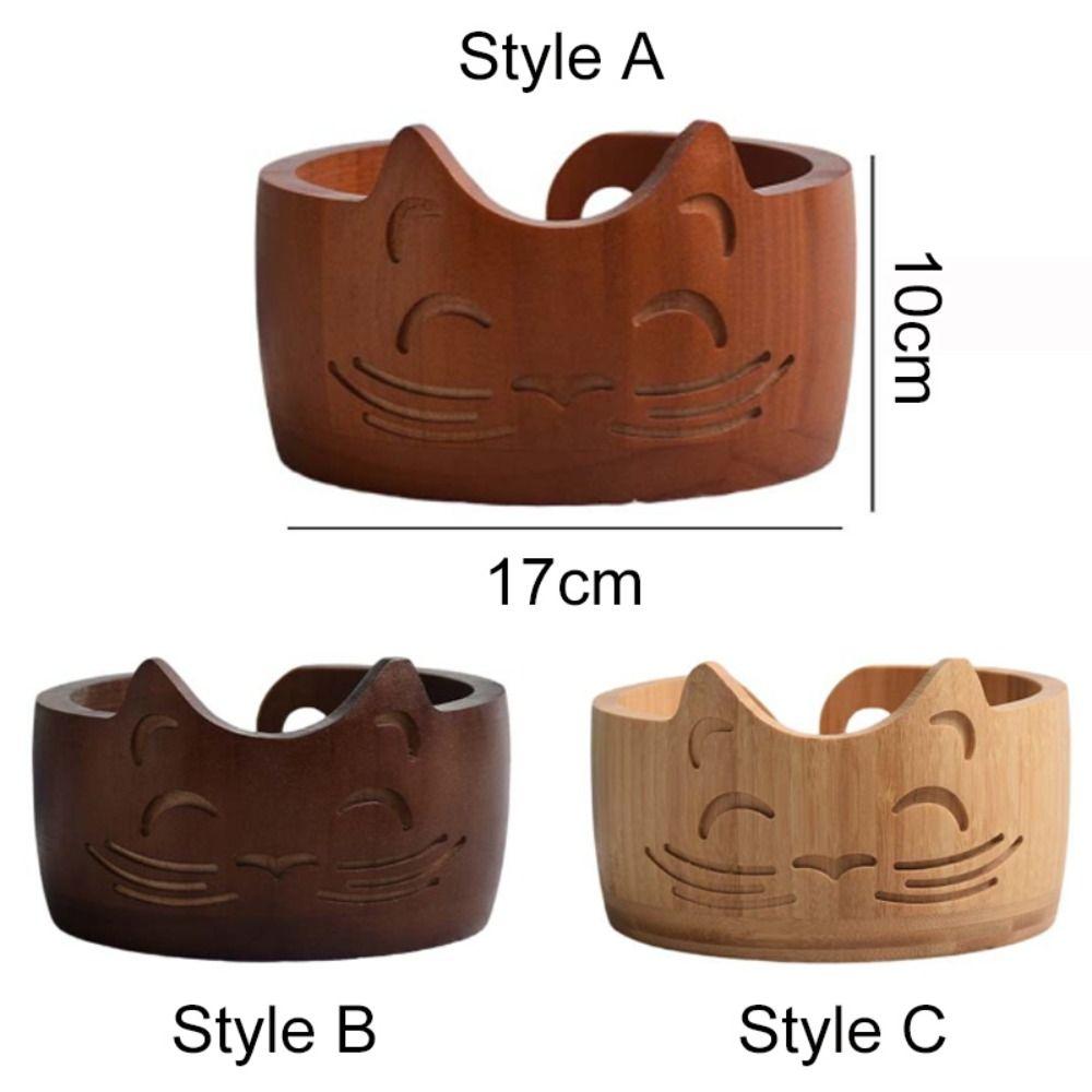 Practical Wooden Yarn Bowl With Holes Yarn Organizer Durable Knitting Storage Bowl Crocheting