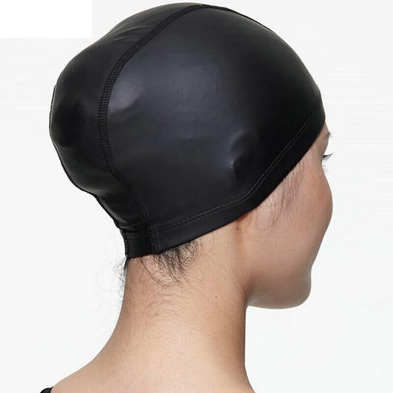 Speedo Silicone-Coated Swimming Cap with Three-Layer Fabric, Soft and Comfortable, Black