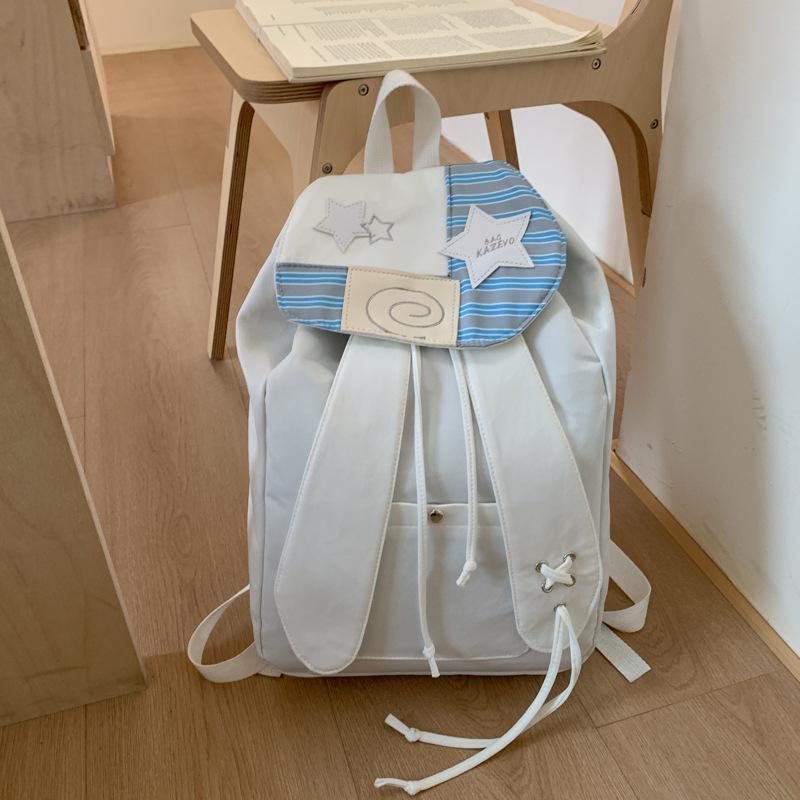 Schoolbag Korean Version Travel Versatile Commuter High-value Rabbit Ears Flip Bundle Backpack Junior High School Student Class Backpack