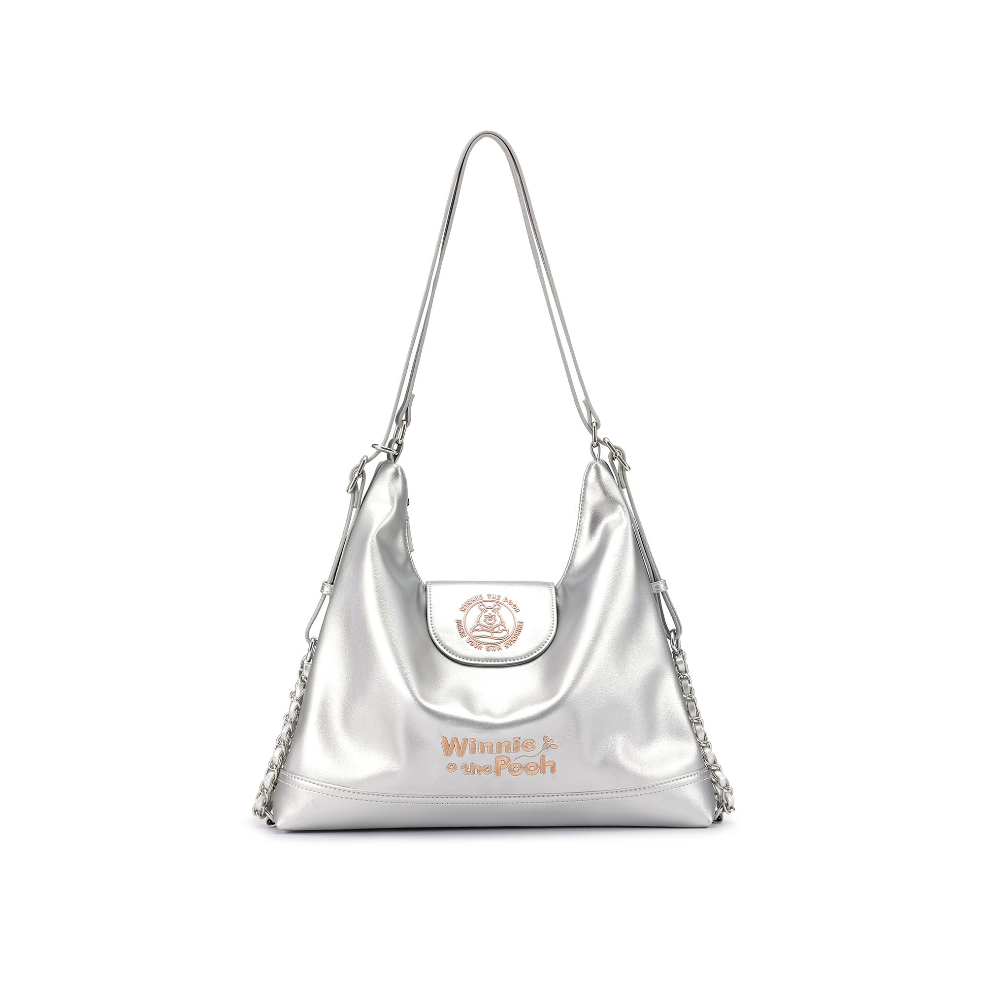 

Новая серия Disney Винни Пух Сумка через плечо из синтетической кожи Женская Серебристая BMK-72693 33.0*8.9*23.1CM