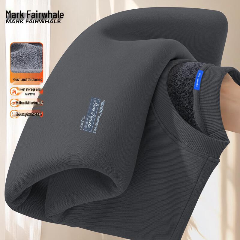 Mark Fairwhale Men's American Trendy Thickened Round Neck Sweatshirt