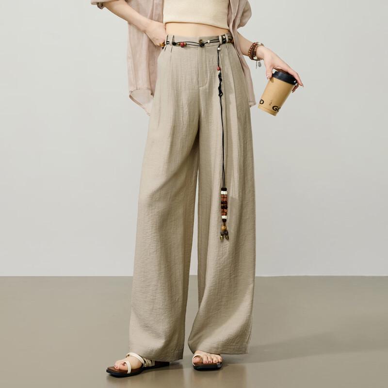 ESE-Y Women s Linen Blend Relaxed Wide-Leg Pants 31S