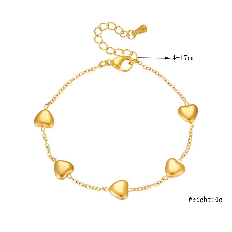 DIEYURO 316L Stainless Steel Gold Color Heart Love Bracelet For Women Girl Fashion Bangles Rust-proof Jewelry Lady Holiday Gift