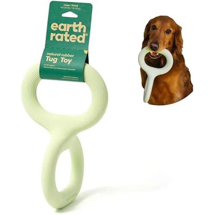 

Jouet interactif à tirer - EARTH RATED - Ergonomique - Caoutchouc naturel - Grand chien - Extérieur зелений