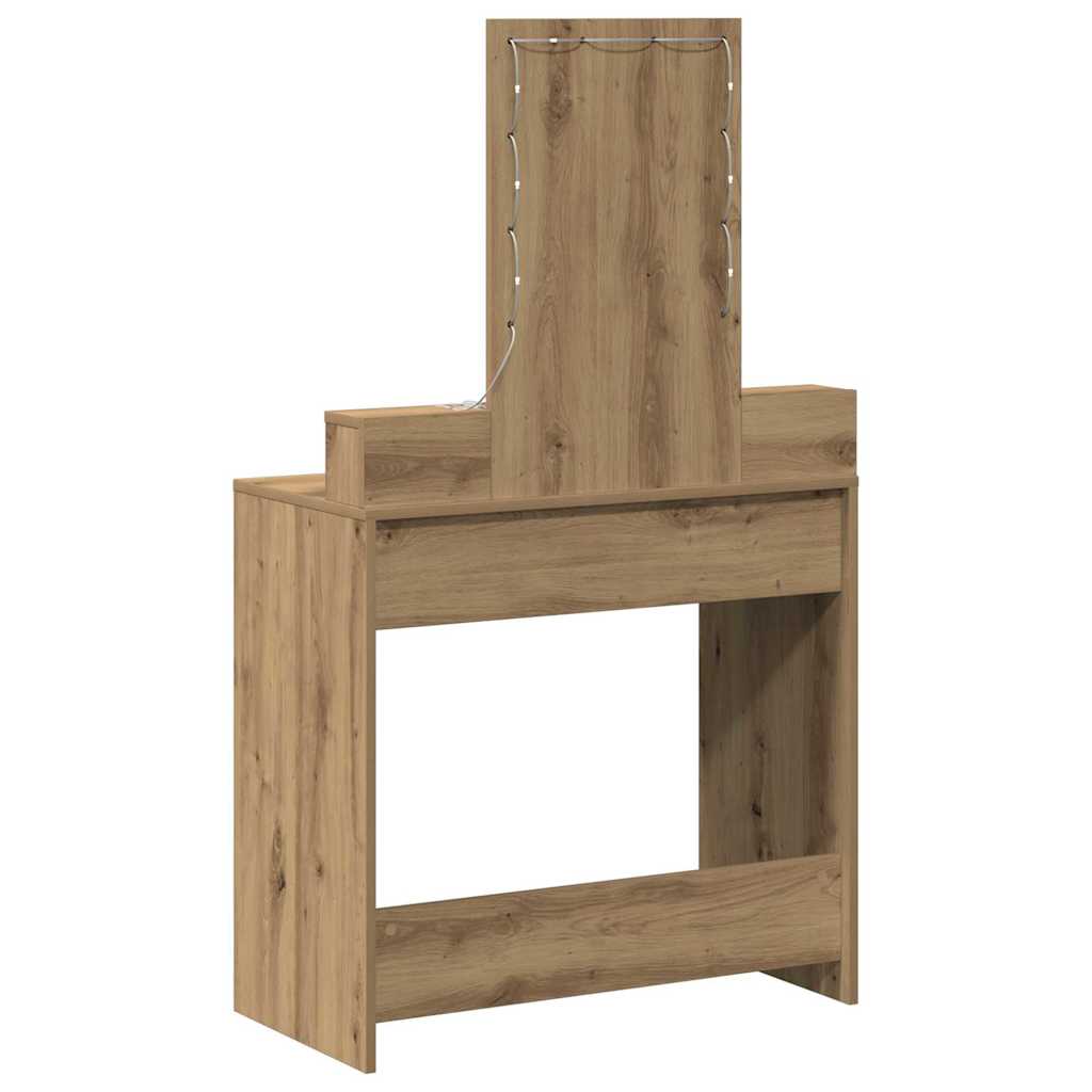 Makeup Table with Storage Brown 79 x 41 x 140 cm Engineered Wood