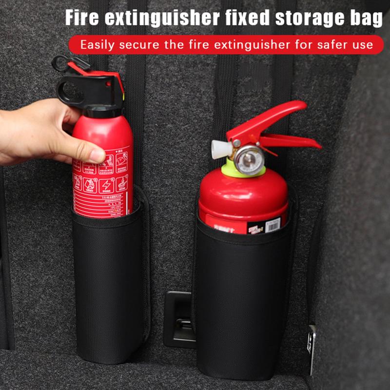 Oxford Fabric Car Fire Extinguisher Organizer - Universal Trunk Storage Bag & Seat Back Holder, For Fire Extinguisher Storage