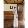 Design Waist Fake Hollowed Neck Dress Women's Summer New Temperament Slim Dress