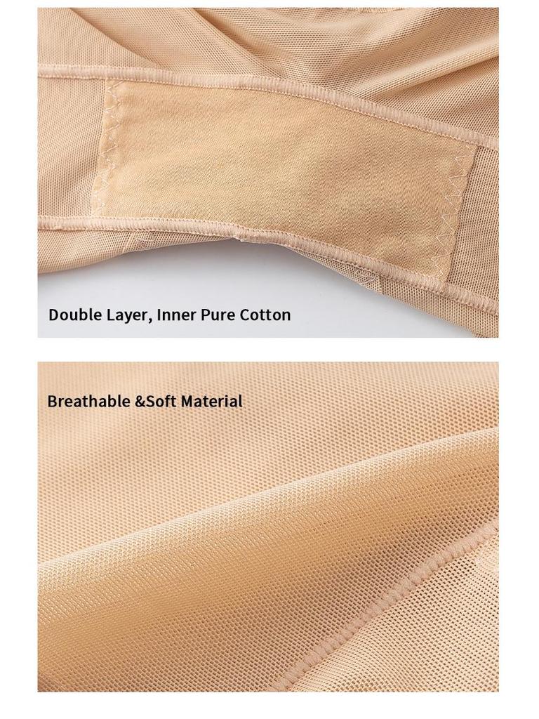 Women's Plus-Size Cross-Strap High-Waist Mesh Shapewear: Waist Cincher, Butt Lifter, Body Sculptor.