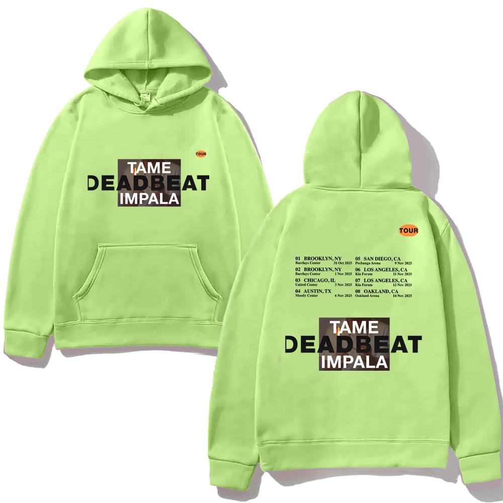 Tame Impala - Deadbeat Tour 2025 Hooded Hip Hop Sweatshirt with Hooded Singer's Same Style Clothes Hooded Fashion High Quality
