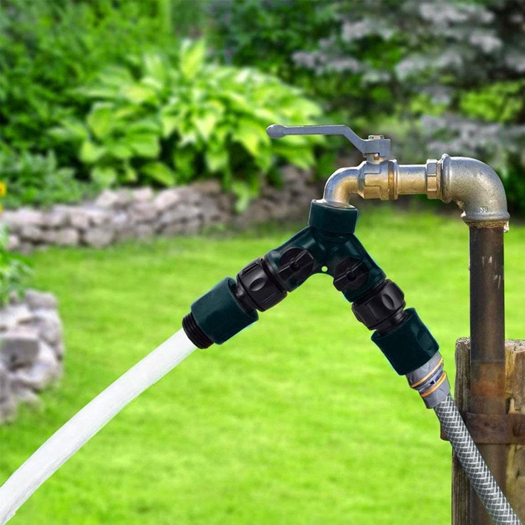 Schlauchverteiler-Anschluss | Verteiler anschließen | Y-Schlauchverbinder, einschließlich Schlauchanschluss-Anschlüsse, Gartenschlauch-Verteiler mit 2- und Y-Wege-Funktionen