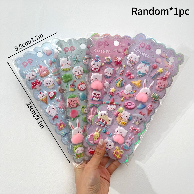 3D Sponge Foam Sticker Animation Kitten Paw Rabbit Bear Sheep Animal Pippi Sticker Diy Scrapbook Notebook Decal Kid Favor Present