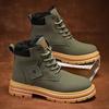 winter snow boots with warm plush lining non-slip sneakers men high top waterproof leather shoes thick-soled heightening shoes