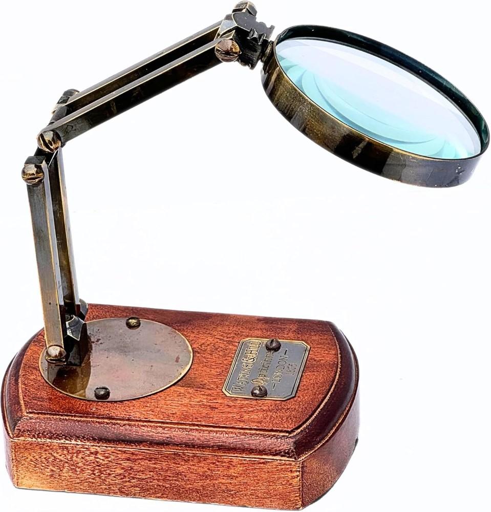 Nautical Desk Magnifier Wooden Base Foldable Magnifying Glass