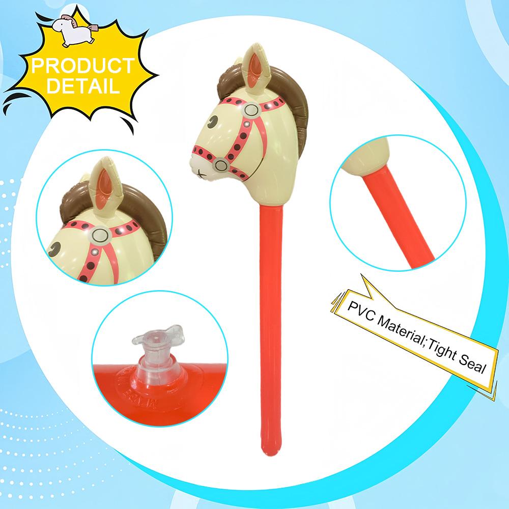 4 Stück Aufblasbare Pferdekopfsstäbe PVC-Material Party-Spiel-Dekoration Aufblasbare Stäbe Festlicher Tierkopfstab