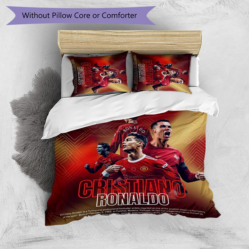 Cristiano Ronaldo Printed Bedding 3 Piece Set Cozy Breathable Bed Cover Set As Housewarming Holiday Gift