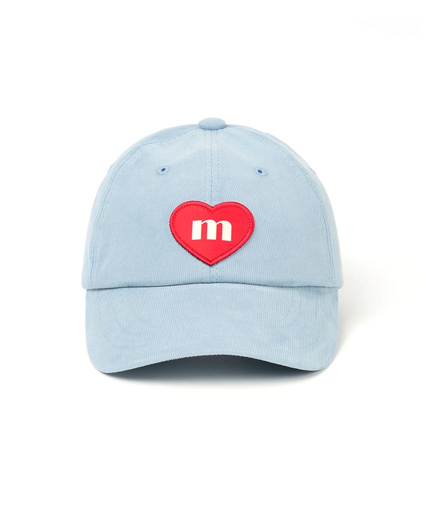 Makeuni Corduroy Heart Deep Ball Cap Sky Blue